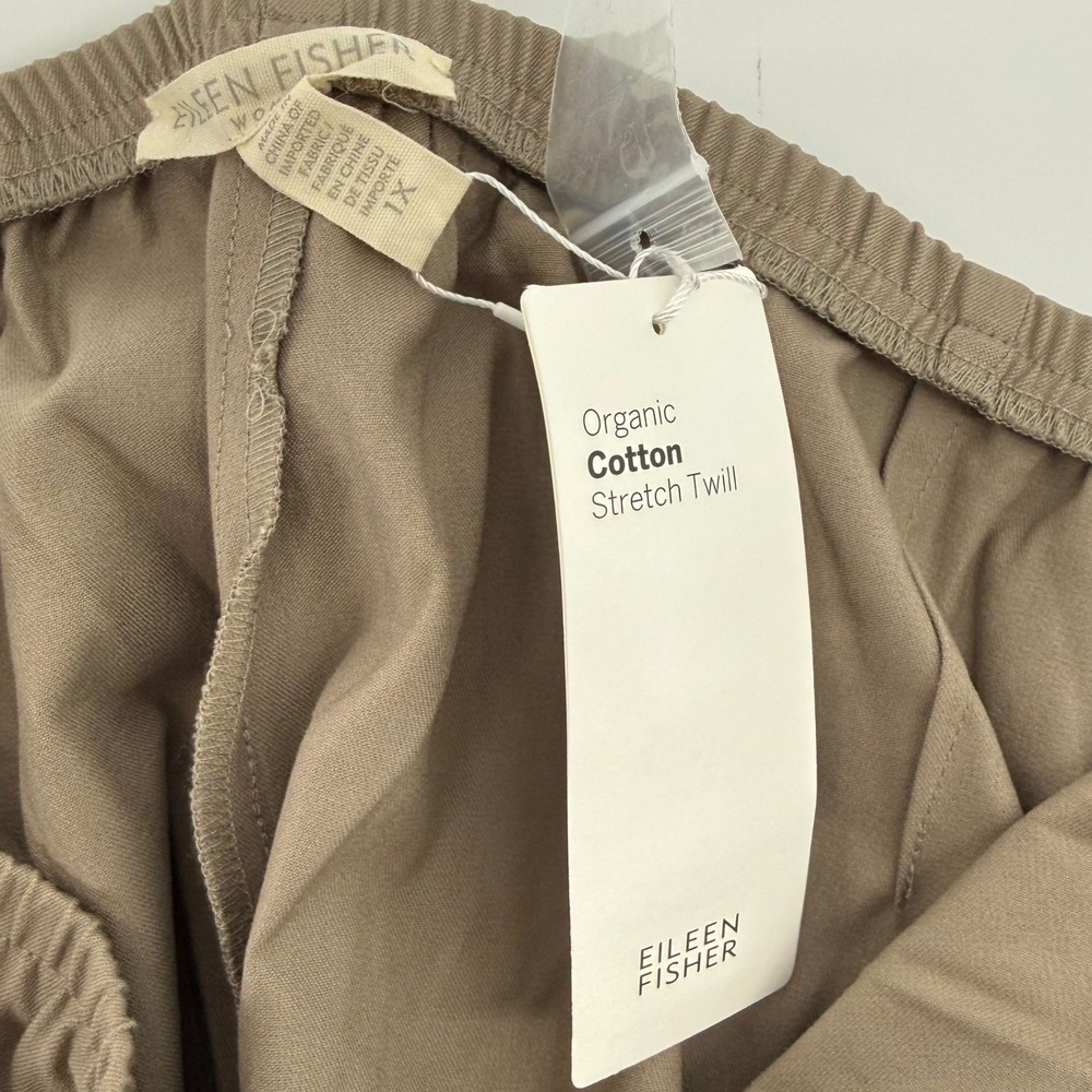 NEW Eileen Fisher Womans 1X Stone Organic Cotton Stretch Twill Slim Ankle Pants - Picture 4 of 7